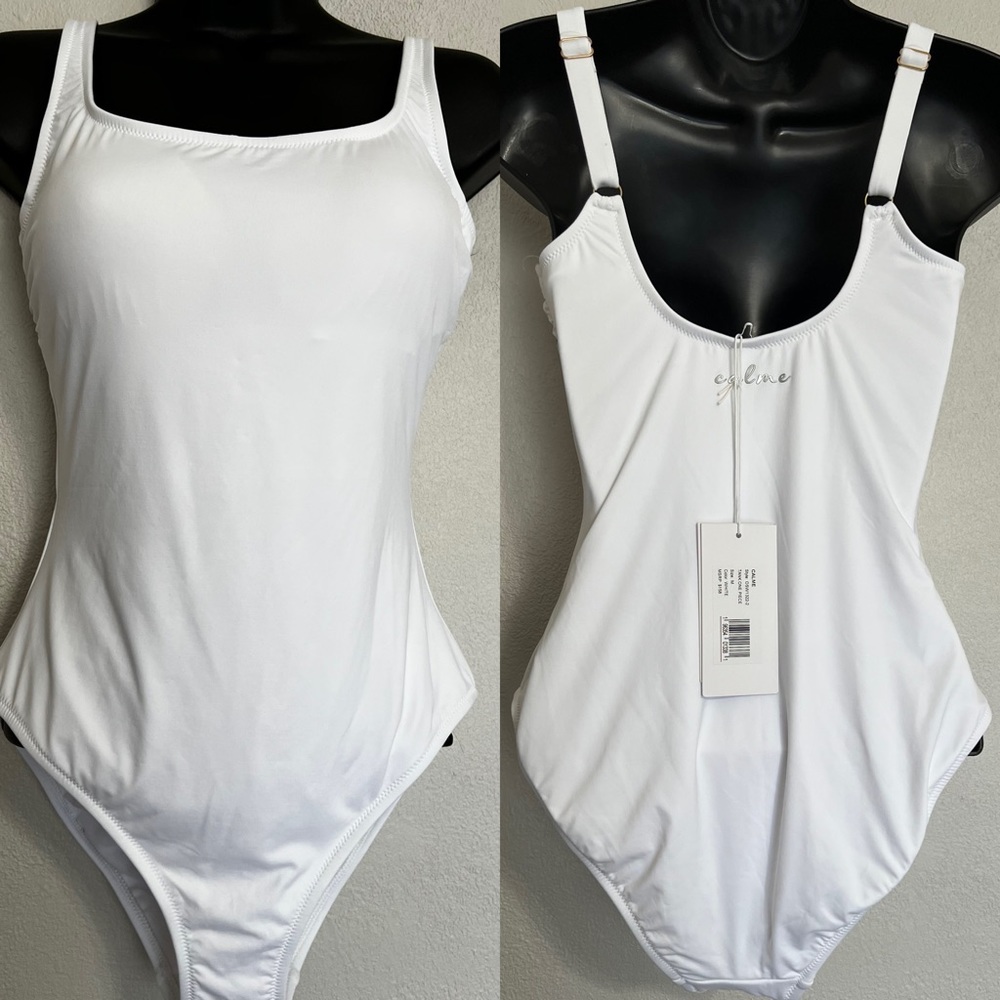 Johnny Was Calme Tank One Piece Swimsuit Bright White